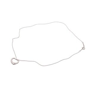 TIFFANY CO Open Heart Necklace Pendant by Elsa Peretti Sterling Silver